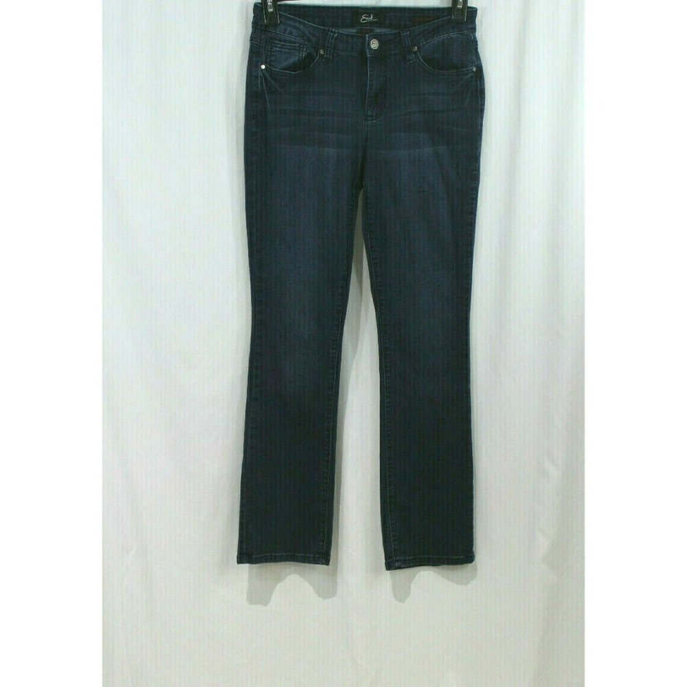 Earl Jean Womens Medium Dark Wash Slim Boot Cut Jeans 8